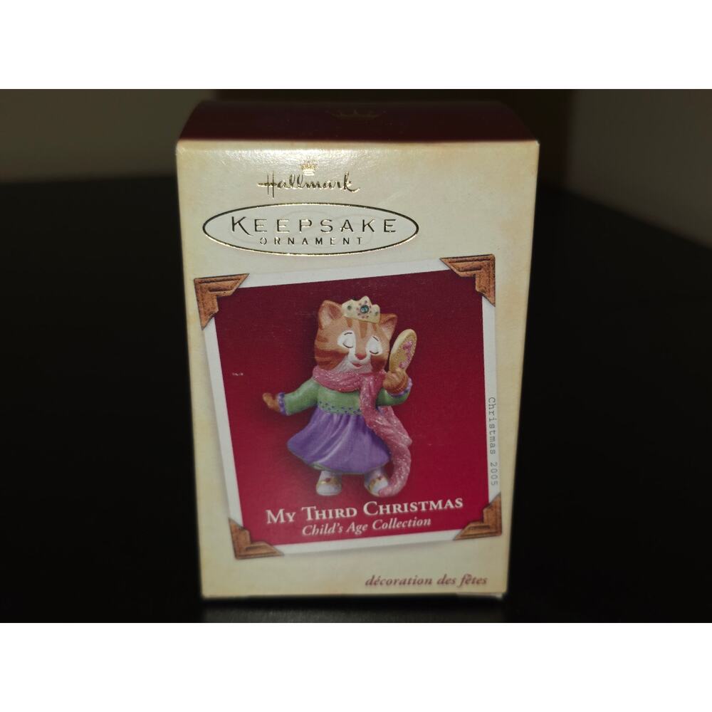 Hallmark Keepsake Tree Ornament My Third Christmas Kitty Cat Princess 2004